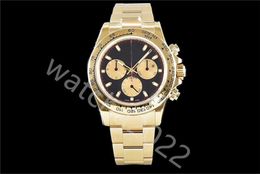 -ZP Top Version 904L Uhr Stahl Automatisch Sapphire Herren Gold Zifferblatt 18k Gelbgold Armband 116508 Luxry Uhren