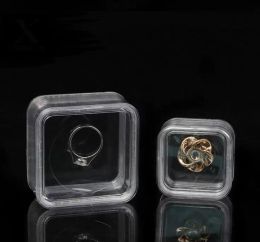 Transparent Floating Display Case Earring Gems Ring Jewellery Suspension Packaging Box PET Membrane Stand Holder DH978