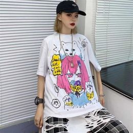 NiceMix princess t shirt women pink aesthetic girls 90s tshirt harajuku Cartoon printing Graphic summer tshirt top tee female T200516