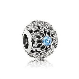 925 Sterling Silver Beads Blue Ocean Heart Series Charm Fit Pandora Bracelet or Necklace Pendants Lady Gift Wholesale