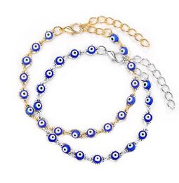 Women Lucky Turkish Evil Blue Eye Bracelets Lover Couple Jewellery Eye Chain Bracelet for Gift