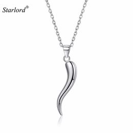 italian horn pendant UK - Pendant Necklaces Italian Horn Necklace 925 Sterling Silver 18" Cable Chain Cornicello Cornetto Amulet Jewelry P13274B211n