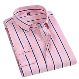 business clothes for men UK - Men's Dress Shirts Men's Clothing 2022 Autumn Men Fashion Mens Long Sleeve Oversized Striped Business OversizeMen's
