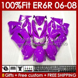 OEM Bodys Kit For KAWASAKI NINJA 650R ER6 650 R ER 6 F 06-08 Bodywork 139No.91 650-R ER 6F 650R-ER6F ER-6F 2006 2007 2008 ER6F 06 07 08 Injection Mould Fairings glossy purple
