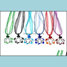 Pendant Necklaces Pendants Jewellery Wholesale 6Pcs Mixed Colour Animal Turtle Lampwork Glass Necklace Handmade Sil Dhtlf