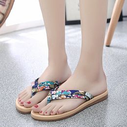 summer Slippers Women Fashion Casual Flat Flip Flops Sandals Loafers Bohemia Shoe Zapatillas Tongs Femme Slipper Ete Women Womens Shoes B3C0#