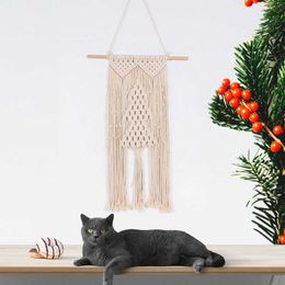 Tapestries Bohemian Chic Macrame Wall Hanging Tapestry Christmas Tree Woven For Living Room Bedroom DecorTapestries
