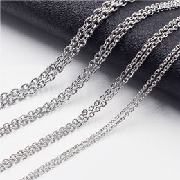 Silver Stainless Steel Chain Necklace Wholesal 1.5mm 2mm 3mm O Chains fit DIY Pendant Jewelry Making Bulk