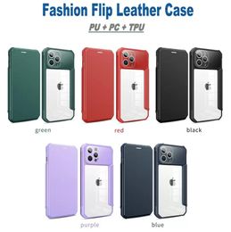 slim flip case Canada - Card Slot Stand Holder Magnetic Flip Leather Slim Cases For Iphone 13 12 Mini 11 Pro Max XR 7G 8 SE3 Samsung S22 Ultra S21 Plus Clear Back Acrylic PC TPU Book Case Cover