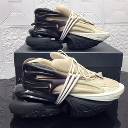 Stylish platform sports shoes look beige and black with luxury sneakers in sizes 35-46