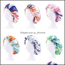 Beanie/Skl Caps Hats Hats Scarves Gloves Fashion Accessories Satin Colorf Print Slee Bandana Night Beanie Turba Dhmcn