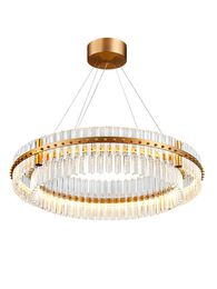 Pendant Lamps Nordic Simple Light Luxury Crystal Chandelier Loft Duplex Staircase Living Room Dining Minimalist Hong Kong Style LampPendant