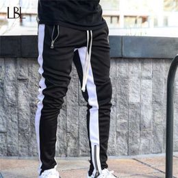 Mens Joggers Casual Pants Fitness Men Sportswear Tracksuit Bottoms Skinny Sweatpants Trousers Black Gyms Jogger Track Pants 211006