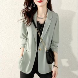 Women's Suits & Blazers Suit Jacket Womens Clothing Seven Point Sleeve Office Ladies 2022 Women One Button Casual Female Coat Aq416Women's