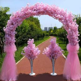 Decorative Flowers & Wreaths 2.5m Metal Wedding Iron Arch Stand Artificial Flower Cherry Blossom DIY For Backdrop Party Road GuideDecorative