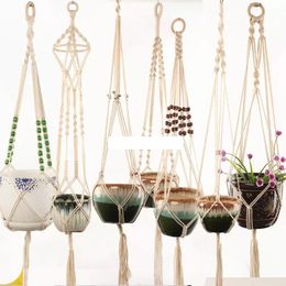 Pot Hanger Handmade Macrame Plant Hanger Flower Pot Hanger Jute Retro Flower Pot Hanging Rope for Wall Balcony Decorations