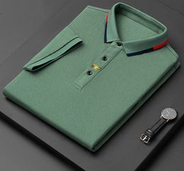 A114 New 2022 High-end Brand Paul Short-sleeved T-shirt Men Bee Polo Shirt 100% Cotton Lapel Business Korean Summer Embroidery Men's Clothing 's