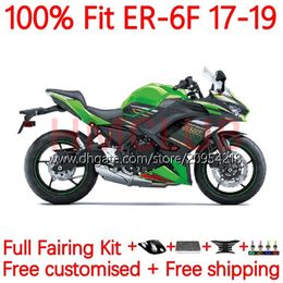 OEM Injection Mould Fairings For KAWASAKI NINJA 650R ER 6F 6 F ER6F 17 18 19 20 Bodywork 18No.20 NINJA650R ER6 F Cowling ER-6F 2017 2018 2019 2020 Body Kit sale black