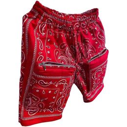 Men's Shorts Summer Male 3D Personality African Ethnic Style Dazzling Pattern Hip-Hop Fashion Trend Tooling High Streetwear Casual