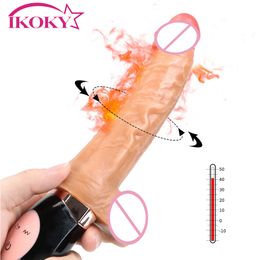 IKOKY sexy Toys For Women Heating 12 Modes Swing Products Female Masturbator Vagina Anal Dildo Vibrator Realistic Dildos