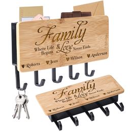 Personalized Customized Hanger Key Family Home Hook Up Keys Ring Holder Decorations Creative Furniture Gifts 220707
