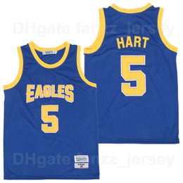 Man Temple Owls Eagles College 5 Kevin Hart Jerseys Movie Basketball Hip Hop Team Colour Blue For Sport Fans Breathable HipHop Pure Cotton University High Quality