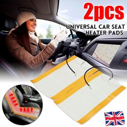 Car Seat Covers 2Pcs 12V Universal Heating Pad Heated Carbon Fibre Auto Winter Warmer Heater MatCar