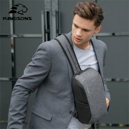 Kingsons style men fatshion laptop chest large capacity waterproof travel Crossbody bag for teenagers and male Y201224