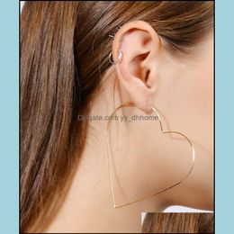 Dangle Chandelier Earrings Jewelry Fashion Big Heart Hoop For Women Personality Exaggerated Female Brincos Nice Gift Wholesale Drop Delive