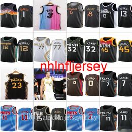 2021 New city mens basketball Doncic Booker paul Morant curry jokic murray antetokounmpo Mitchell Herro wade butler durant jersey Size S-2XL