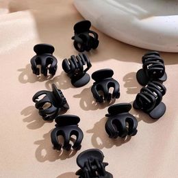 10Pcs/set Solid Color Small Grab Clip Girls Cute Hairpins Simple Frosted Acrylic Hair Claws Korean Hair accessories Gift