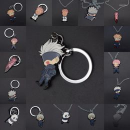 Keychains Jujutsu Kaisen Keychain Necklace Gojo Satoru Panda Itadori Yuji Inumaki Toge Alloy Necklaces Jewelry Accessories Gifts Smal22