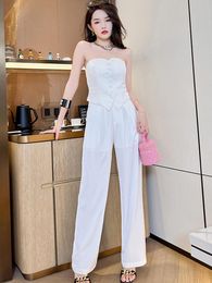 Buy White Crop Top Pants Set Online 