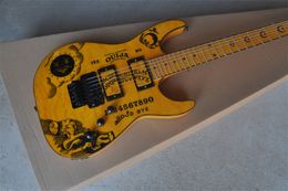 Guitar yellow log print black accessories maple fingerboard guitar frozen price sales when the new store is opened