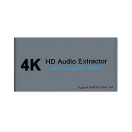HDTV Video Splitter Connectors 1 Input 2 Output HD Splitter 1x2 for PS4 4K with Audio Extractor 3.5 Jack Switcher Adapter