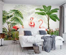 custom wall decorations living room bedroom 3d wallpaper murals Plant hand-painted modern minimalist TV background wall