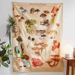 Witchcraft Mushroom Carpet Wall Hanging Aesthetic Boho Decor Mandala Art Carpet Home Decoration Wall Blanket Curtain Beach Mat J220804