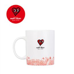 Car Organiser 350ML Coffee Mug CHARLES JANG`S Heart With Crown Lid And Spoon Ceramic Cup Gift For Girlfriend Wife Cute Mugs