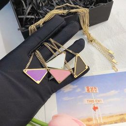 Luxury pendant necklace fashion mens and women inverted triangle P letter gold chain Jewellery men and womens fashions personality collarbone chains Party Gift