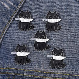Black Cat Pronoms esmalte pino punk broche 