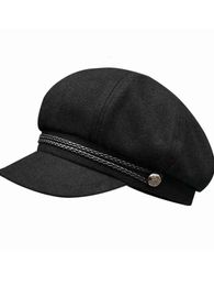 Adult Winter Big Size Wool Octagonal Hat Men Equipped Beret Cap Girl Fashion Felt Hats Newspaper Seller 54Cm 56Cm 575Cm 59Cm 61Cm 62Cm J220722