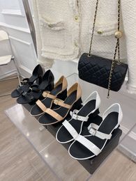 2022 summer new sandals fashion pointed toe Colour matching Baotou buckle Mary Jane single shoes high heels thick heel women