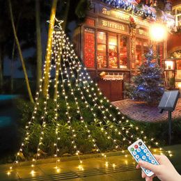 Strings Solar Star String Lights 350 LED Lamp Festoon Waterfall Christmas Tree Fairy Year Party Outdoor Garden Garlands DecorLED