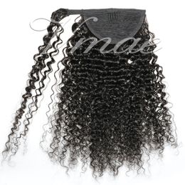 VMAE Peruvian Magic Wrap Horsetail 120g Human Hair No Tangle Unprocessed Drawstring Ponytail Natural Colour 3C Curly Weave Elastic Band Tie