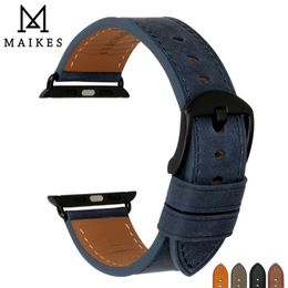 Watchband For Apple Band 44mm 40mm 41mm 42mm 45mm 38mm Series 7 SE 6 5 4 3 2 i Cow Leather Strap 220507