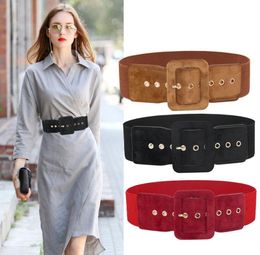 Belts Ladies Belt Punk Dress Jeans Designer Suede Girls Elastic Wide X684Belts