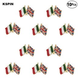 Italy and United Kingdom Friendship Brooches Lapel Pin Flag badge Brooch Pins Badges 10Pcs a Lot