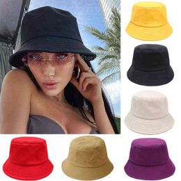 2022 New Black White Bucket Hat Women Sun Hats for Kids Hip Hop Outdoor Trip Caps Men Beach Sun Protect Fishing Unisex Bonnet Y220411