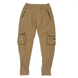 Men's Pants Sweatpants Male Multi Zipper Pockets Long Training Slacks Drawstring Mid Waist Men Fitness For Mountain ClimbingMen's Naom22