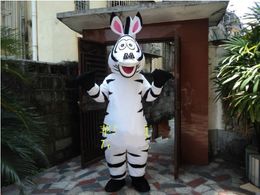 Mascot doll costume Madagascar Zebra Mascot Costume Cartoon Appearl Halloween Birthday Party Dess Adult Size